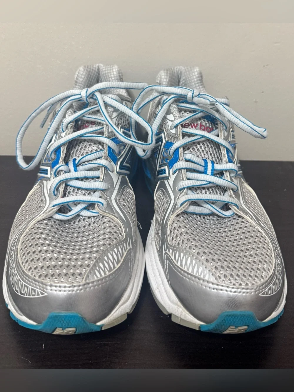 New Balance Silver and Blue Athletic Running Shoes